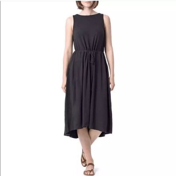 The Limited Signature Drawstring Waist Midi Sundress Black Medium Knit - Picture 1 of 13